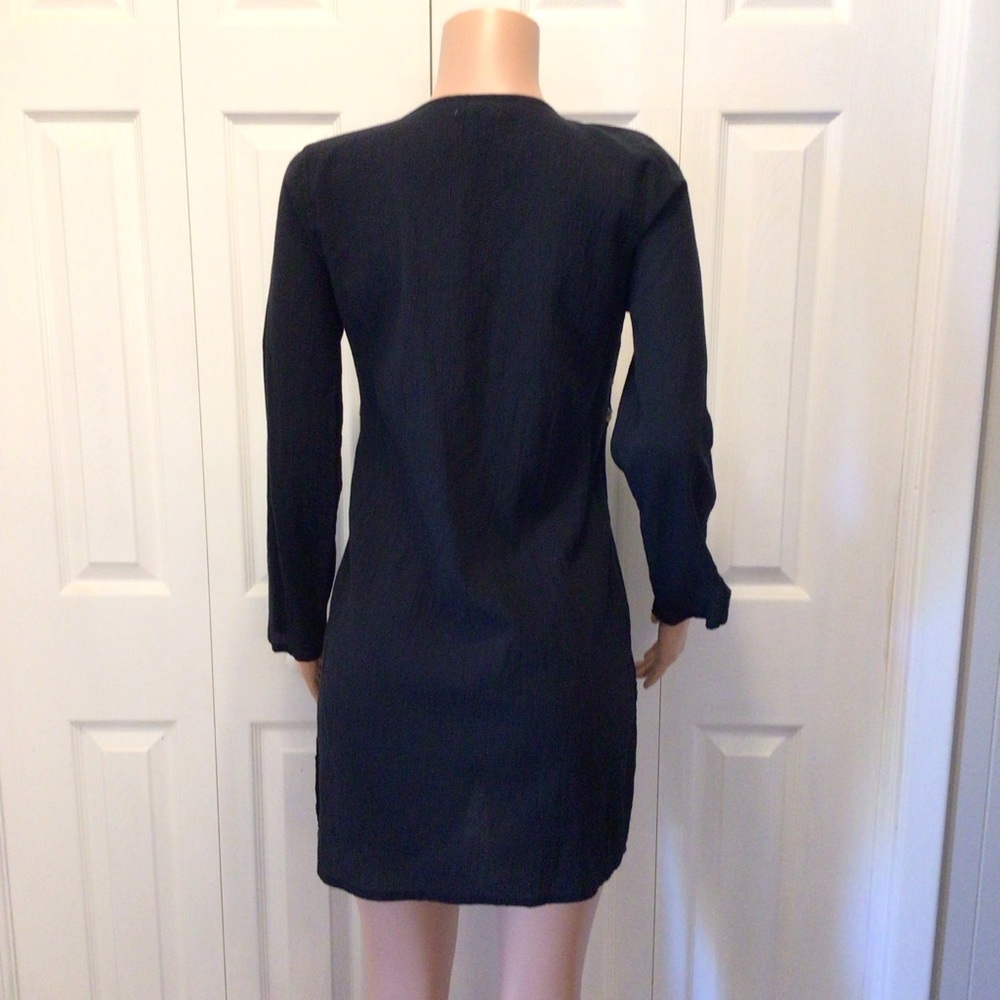 Old Navy Womens Black Embroidered Peasant Swimsuit Cover Up Top Size Medium - Picture 3 of 6